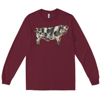 Burgundy Spotted Pig Long Sleeve Tee - LillyAllenDesigns