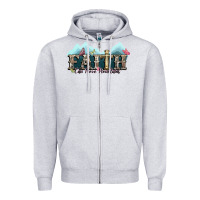 Heather Grey faith can move mountains cross Zipper Hoodie - NancyCooperArtShop