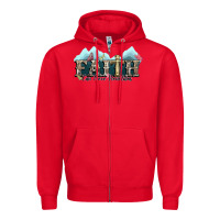 Red faith can move mountains cross Zipper Hoodie - NancyCooperArtShop