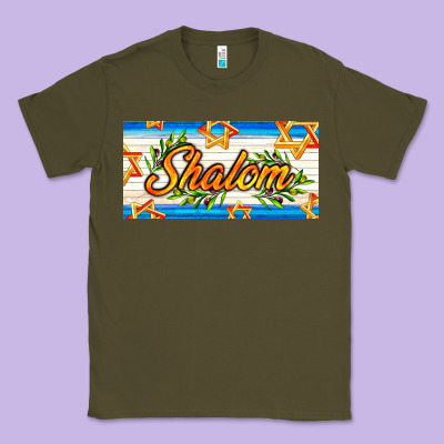 Shalom With Olive Branch Classic Tee Designed By Adodesignshop