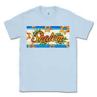 Dusty Blue shalom with olive branch Classic Tee - AdoDesignShop