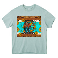 Arona cowboy boots and sunflowers turquoise leopard background Heavy Core Tee - Artiststas