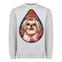 Heather Grey shih tzu teardrop earrings Heavyweight Sweatshirt - Artiststas