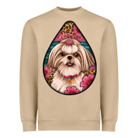 Shih Tzu Teardrop Earrings Heavyweight Sweatshirt | Teevron
