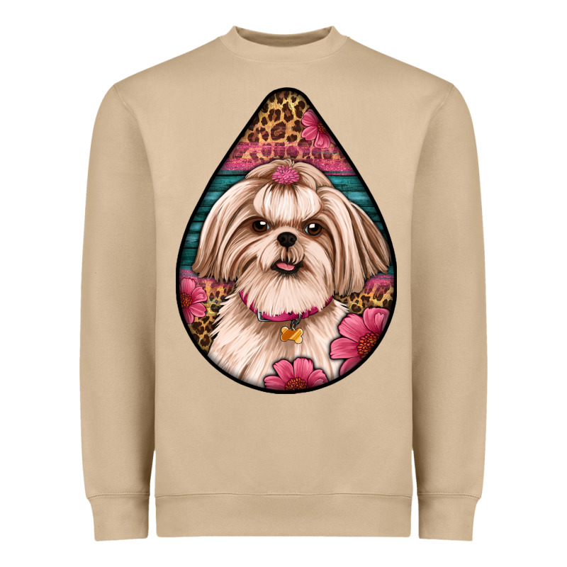 Shih Tzu Teardrop Earrings Heavyweight Sweatshirt by Artiststas | Teevron