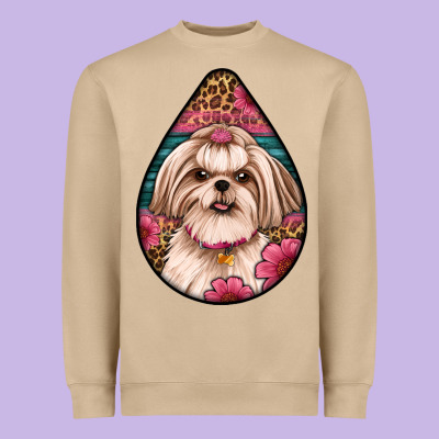 Shih Tzu Teardrop Earrings Heavyweight Sweatshirt Designed By Artiststas