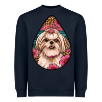 Navy shih tzu teardrop earrings Heavyweight Sweatshirt - Artiststas