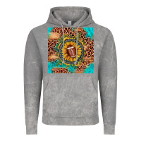Cloud Rock football leopard turquoise sunflower seamless pattern Vintage Hoodie - JahusDesignShop