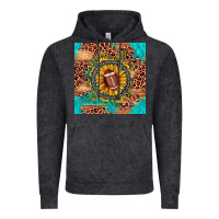Vintage Black football leopard turquoise sunflower seamless pattern Vintage Hoodie - JahusDesignShop