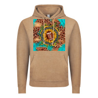 Vintage Coffee football leopard turquoise sunflower seamless pattern Vintage Hoodie - JahusDesignShop