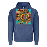 Vintage Denim football leopard turquoise sunflower seamless pattern Vintage Hoodie - JahusDesignShop
