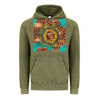 Vintage Olive football leopard turquoise sunflower seamless pattern Vintage Hoodie - JahusDesignShop