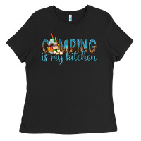Black camping is my kitchen with wine Ladies Tee - texasbilliewilder