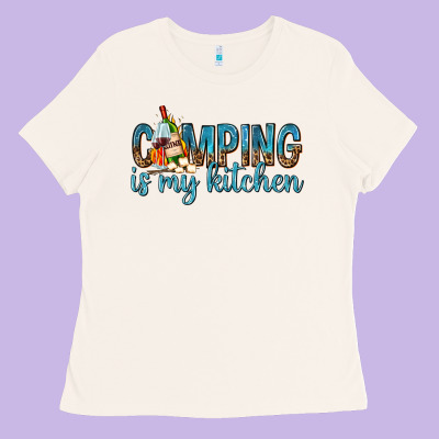 Ladies Tee camping is my kitchen with wine