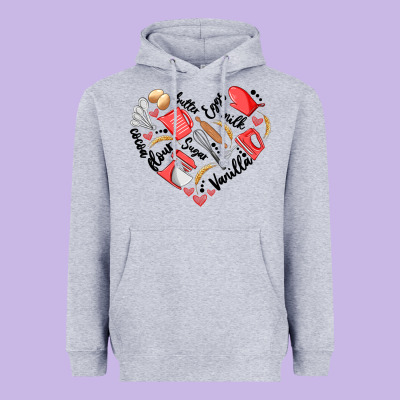 Bake Tools Heart Heavyweight Hoodie Designed By Artiststas