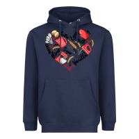 Navy bake tools heart Heavyweight Hoodie - Artiststas