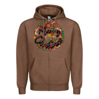 Chestnut merry christmas Zipper Hoodie - MaliasSmallBusiness