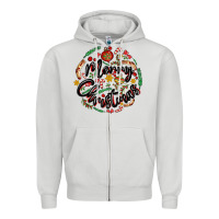 Dove Grey merry christmas Zipper Hoodie - MaliasSmallBusiness