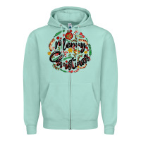 Seafoam merry christmas Zipper Hoodie - MaliasSmallBusiness