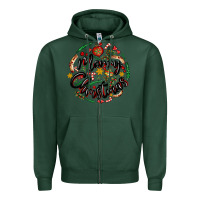 Sports Green merry christmas Zipper Hoodie - MaliasSmallBusiness