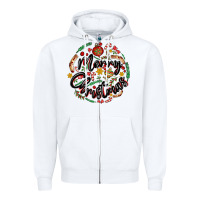 White merry christmas Zipper Hoodie - MaliasSmallBusiness