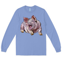 Colony Blue Landrace Pig Long Sleeve Tee - LillyAllenDesigns
