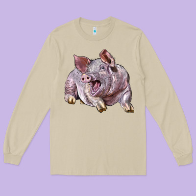 Landrace Pig Long Sleeve Tee Designed By Lillyallendesigns