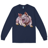 Navy Landrace Pig Long Sleeve Tee - LillyAllenDesigns
