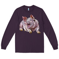 Plum Landrace Pig Long Sleeve Tee - LillyAllenDesigns