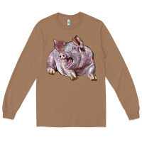 Toasted Coconut Landrace Pig Long Sleeve Tee - LillyAllenDesigns