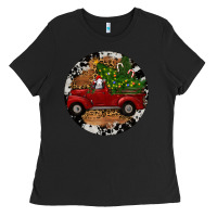 Black Farm Truck Christmas Ladies Tee - RanaPortraitStore
