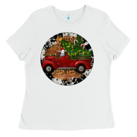 White Farm Truck Christmas Ladies Tee - RanaPortraitStore