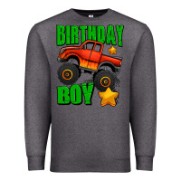Charcoal Heather birthday boy monster truck Premium Sweatshirt - Jasminsmagicworld