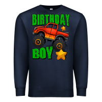 Navy birthday boy monster truck Premium Sweatshirt - Jasminsmagicworld