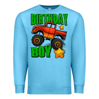 Ocean Blue birthday boy monster truck Premium Sweatshirt - Jasminsmagicworld