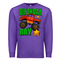 Purple birthday boy monster truck Premium Sweatshirt - Jasminsmagicworld