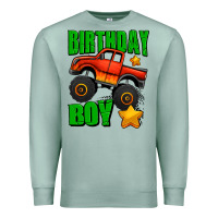 Seafoam birthday boy monster truck Premium Sweatshirt - Jasminsmagicworld