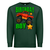 Sports Green birthday boy monster truck Premium Sweatshirt - Jasminsmagicworld