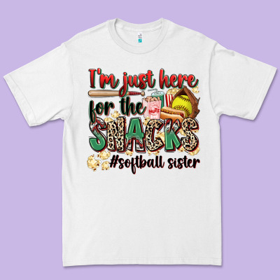I'm Just Here For The Snacks #softball Sister Premium Tee Designed By Zillion Design Studio