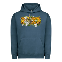 Pigment Midnight Navy 2023 skeleton middle finger new year Urban Hoodie - CowGirlArtShop