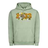 Pigment Oil Green 2023 skeleton middle finger new year Urban Hoodie - CowGirlArtShop