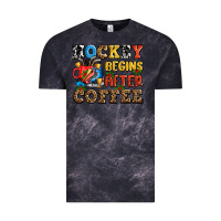 Cloud Black hockey begins after coffee ado Vintage Tee - AdoDesignShop