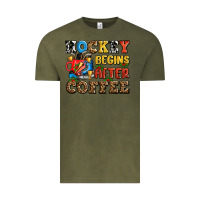 Vintage Olive hockey begins after coffee ado Vintage Tee - AdoDesignShop
