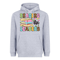Heather Grey readers are leaders Heavyweight Hoodie - Artiststas