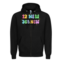 Black 12 new chapter 365 new chances Zipper Hoodie - MaliasSmallBusiness