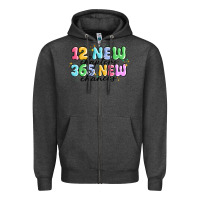 Charcoal Heather 12 new chapter 365 new chances Zipper Hoodie - MaliasSmallBusiness