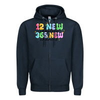 Navy 12 new chapter 365 new chances Zipper Hoodie - MaliasSmallBusiness