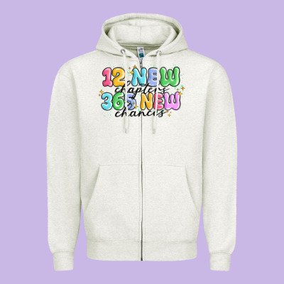 12 New Chapter 365 New Chances Zipper Hoodie Designed By Maliassmallbusiness