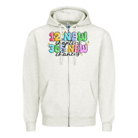 Oatmeal Heather 12 new chapter 365 new chances Zipper Hoodie - MaliasSmallBusiness