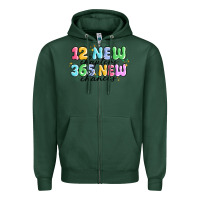 Sports Green 12 new chapter 365 new chances Zipper Hoodie - MaliasSmallBusiness